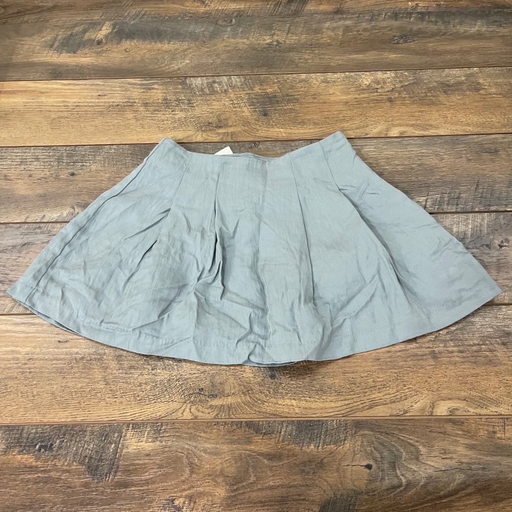 A New Day Teal Blue Pleated Skort Size 2 High Waisted Mini Skirt Shorts Cottage